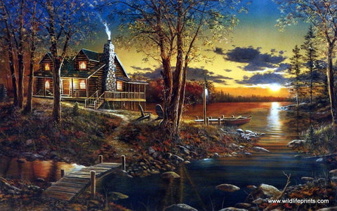 Cabin and Lakes Art