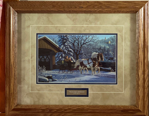 Kim Norlien Treasured Memories Horse and Sleigh Art Print-Framed 21 x 17