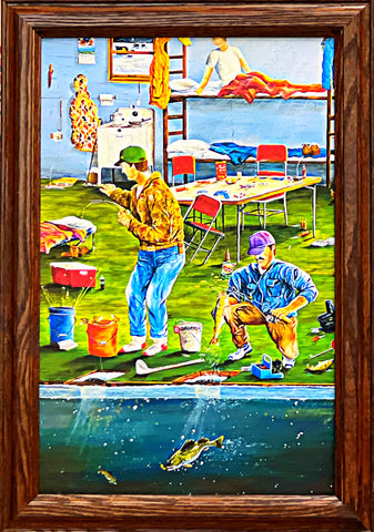 Ray Mertes Dream House Ice Fishing Art Print-Framed 13.5 x 19.5