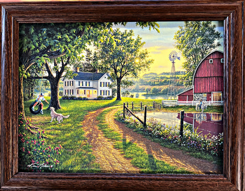 Kim Norlien The Road home country Farn Art Print Framed 14.5 x 11.5