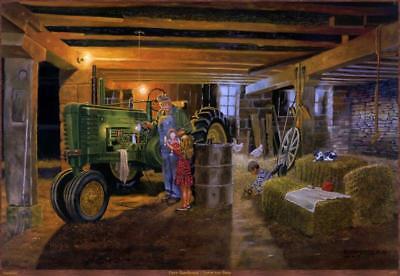 Never to Busy John Deere Tractor Art Print By Dave Barnhouse Signed and Numbered 26 x 16.5