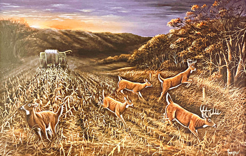 Ray Mertes Another Year Farm Deer Art Print 24 x 15.5