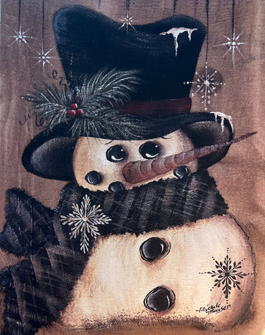 Michele Musser Snowman Art Print 12 x 16