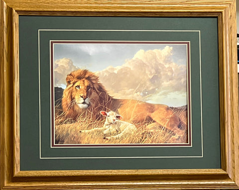 Nancy Glazier Peace on Earth Lion Art Print-Framed 21 x 17