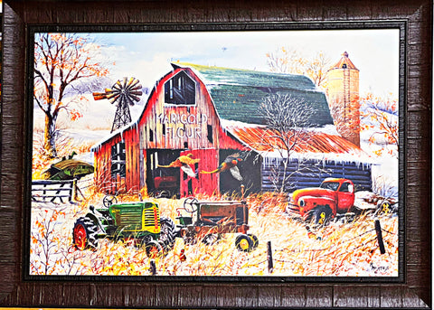 Ray Mertes Rustic Retreat Pheasant Farm Barn Art-Framed 32.5 x 23.5