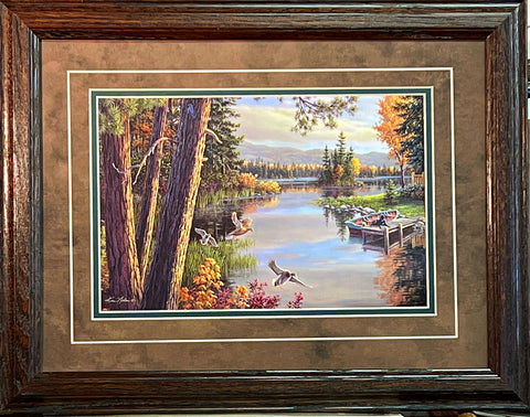 Kim Norlien Fall Day Duck Dog Art Print-Framed 19 x 15