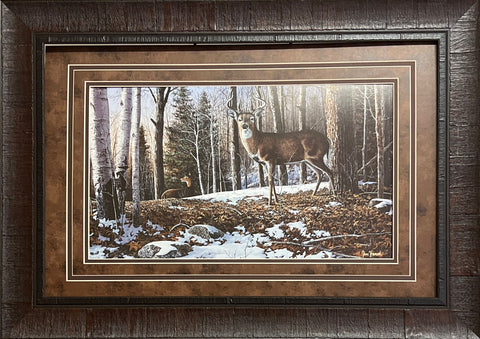 Jim Hansel Northridge Whitetails Deer Buck Art Print-Framed 27.5 x 20.5