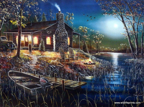 Jim Hansel After Dark - 12"x7.75" Open Edition Cabin Art Print