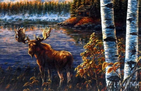 John Mcfaul " I Can hear you" Northwoods Moose - 28" x 19"