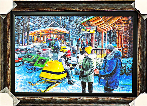 Kevin Daniel Poker Runs III Snowmobile S/N Art Print-Framed 36 x 26