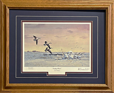 Les Kouba Empty Blind S/N Goose Hunting Art Print-Framed 21 x 17