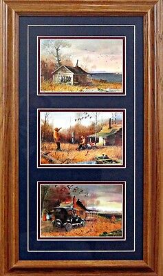 Duck Shack Trilogy Framed Print By Les Kouba 14" x 24"