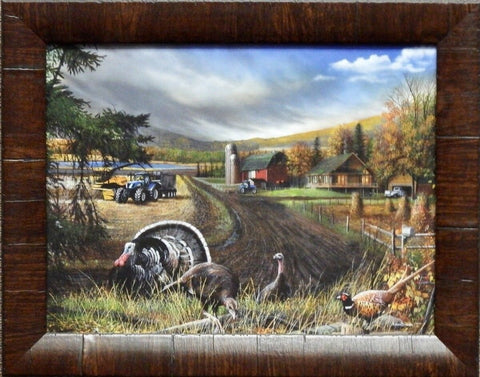 Kevin Daniel Fall Gathering Turkey Print-Framed