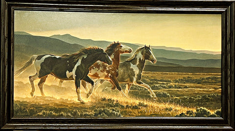 Nancy Glazier Three Amigo's Horse S/N Art Print-Framed 37 x 21