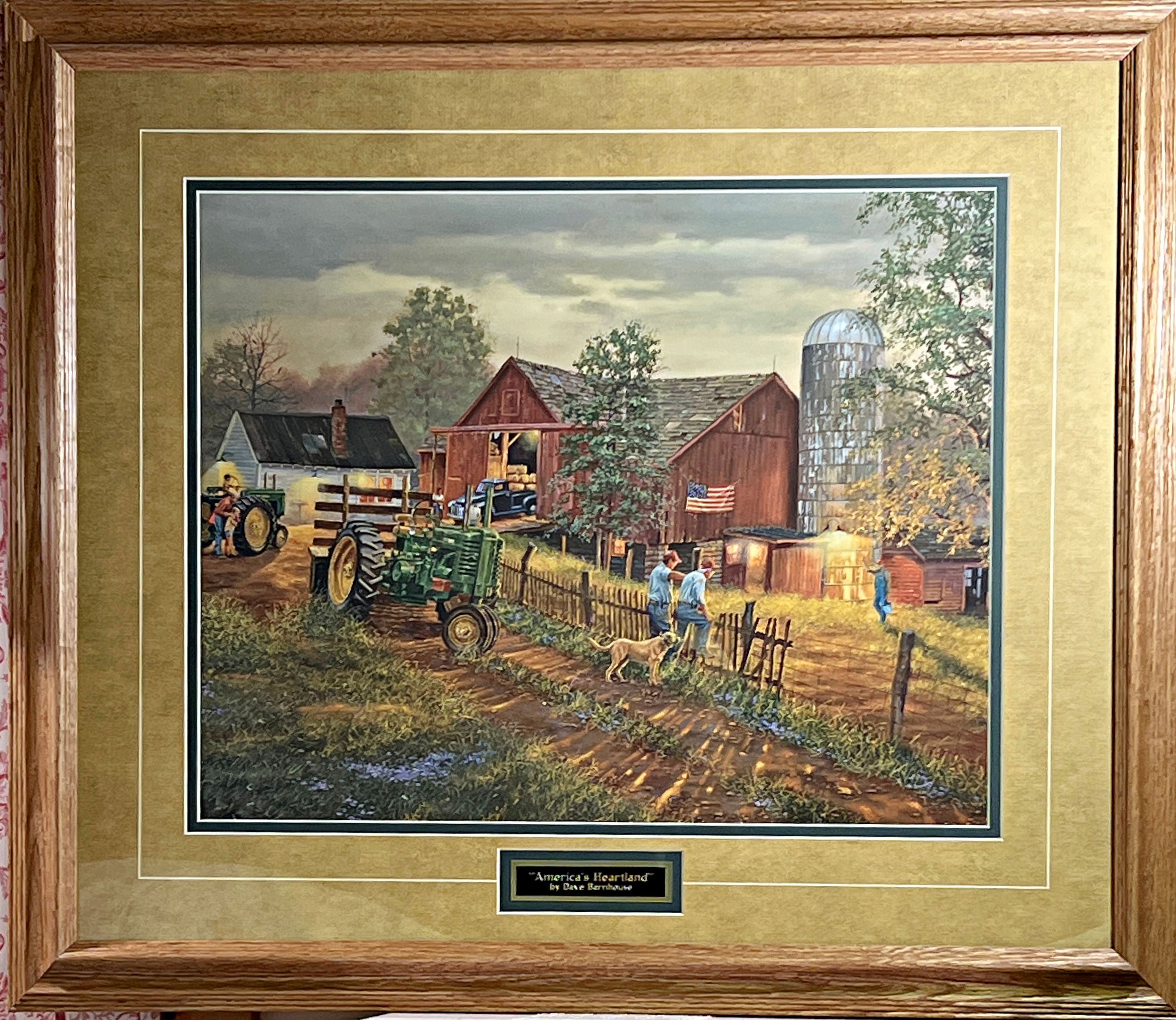 Dave Barnhouse American Heartland Farm Tractor Art Print Framed 29 X 2