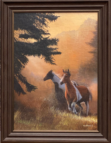 Kevin Daniel Paint Runners Horse Art Print-Framed 15.5 x 21.5