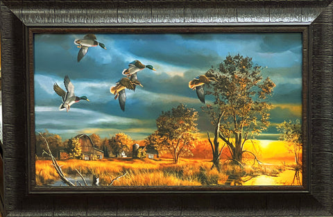 Jim Hansel Morning Mallards Duck Hunting Art Print-Framed 22 x 14