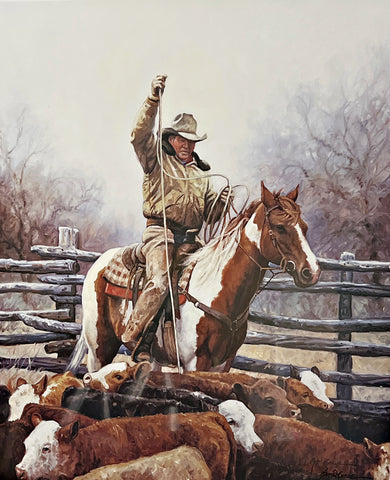 Martin Grelle The Expert Cowboy Cattle S/N Art Print