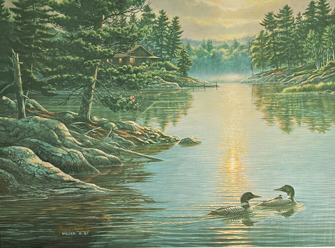 James Meger Up at the Lake-Loons S/N Art Print 20 x 15