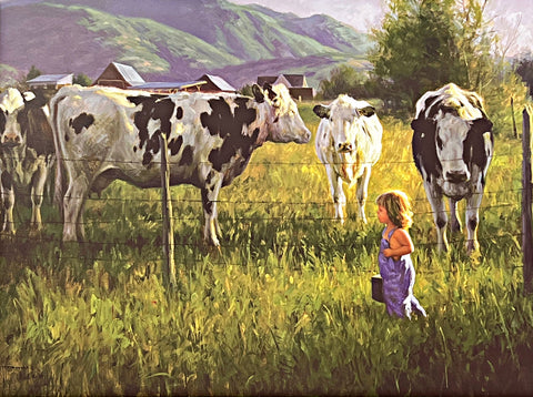 Robert Duncan, Anniken and the Cows Art Print 16 x 12