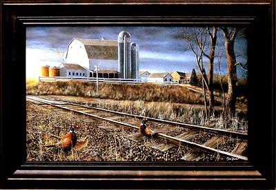 Jim Hansel At The Crossing Pheasant Farm Decorator Print-Framed   14.5" x 10.5