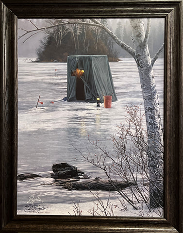 Eric Bjorlin Signed Ice Fishing Art Print The Secret Lake (22"x28")