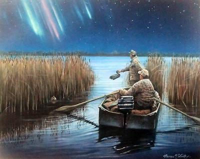 Pals II-Northern Lights Duck Hunting Print By Thomas Wosika Signed