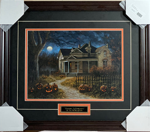 Jon McNaugton Happy Halloween Pumpkin Print-Framed