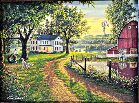 Kim Norlien Nostalgic Farm Print The Road Home Art Print (12x9)