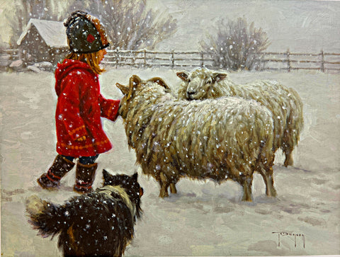 Robert Duncan, My Wooly Friends Sheep Print 16 x 12