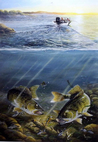 Ray Mertes Trolling to the reef Fishing Art Print 14.5 x 20.5