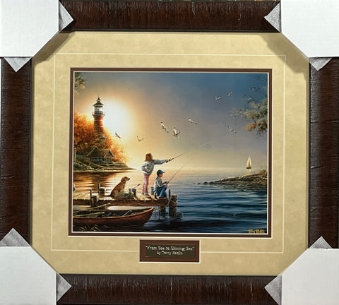 Terry Redlin From Sea to Shining Sea Children fishing Art Print-Framed 20.25 x 18.5