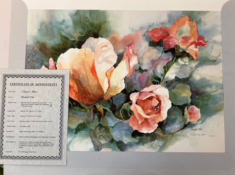 Elizabeth Taft Lara's Roses S/N Art Print-24 x 17.5 with Cert