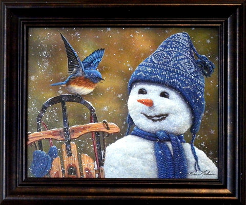 Kim Norlien Winter Visitors III-Framed- Glittered