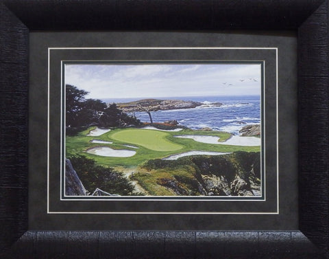 Larry Dyke The 15th at Cypress Point - Framed (19"x15")