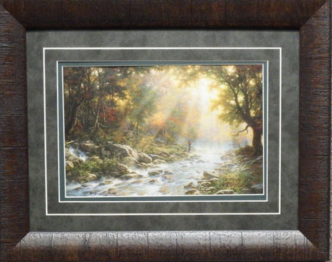 Larry Dyke River of Light Trout Fishing Print-Framed