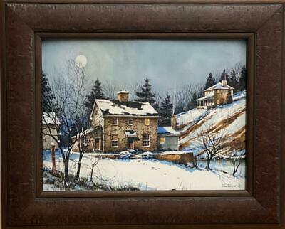 John Rossini a February Evening  Art Print  Framed 21.5 x 17.5