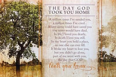 Jennifer Pugh Word Art Print Day God Took You Home (18x12)