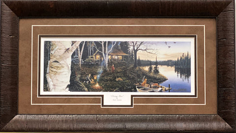 Mark Daehlin Framed CABIN Lake print-CLOSING TIME