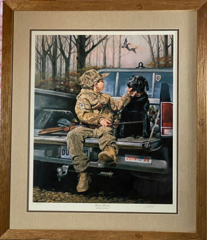 R.J. McDonald Forever Friends S/N Boy Dog Duck Hunting Art Print 27 x 31.5