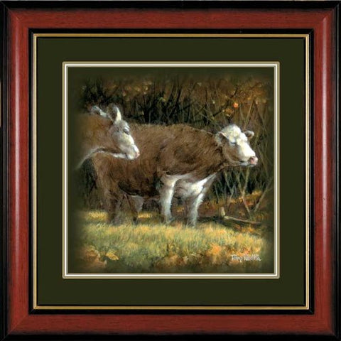 Redlin, Sunday Morning-Cattle Buddies Cow Print Framed (10x10)