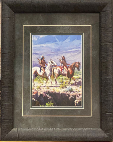 Martin Grelle Scouting Rough Country Art Print-Framed 19 x 15