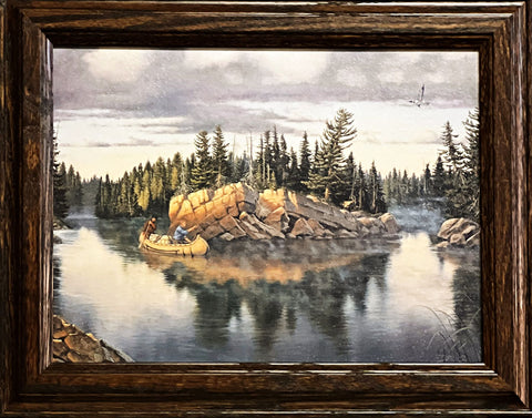 Derk Hansen Northland Splendor Canoe Art Print-Framed 14.5 x 11.5