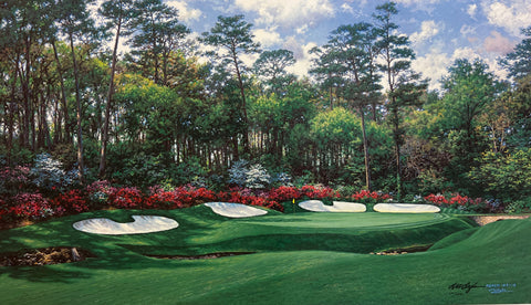 Larry Dyke The 13th at Augusta S/N Golf print 29.5 x 17.5