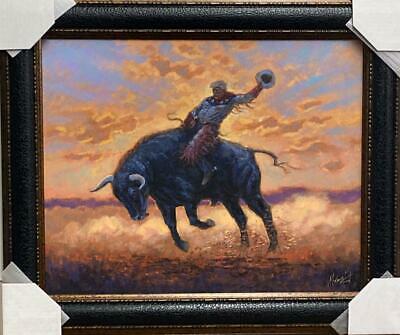 Jon McNaughton Framed and Textured 2020 Ride Trump Bronco Bull Riding S/O (25x21)