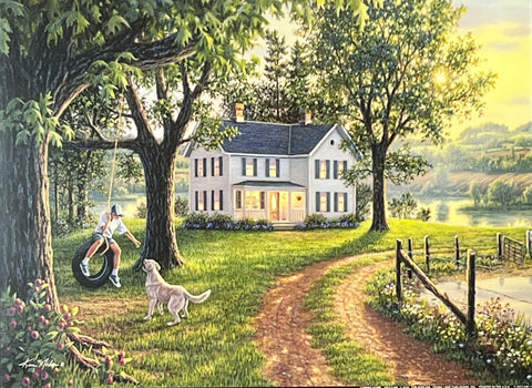 Kim Norlien Boy and Dog Print Coming Home (12x9)