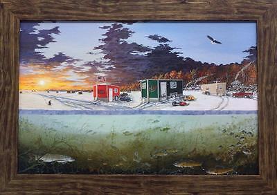 Don Blakney Ice Castle Ice Fishing Framed Print 34 x 24