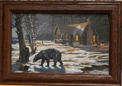 Mary Pettis Sweet Curiosity Bear and Cub Art Print-Framed 14.5 x 10.5