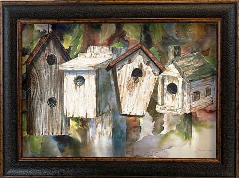 Michael Capser Home Alone Bird House Decorator Art Print-Framed 12 x 9