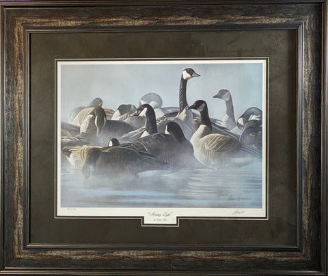 Joshua Spies Morning Light Canadian Goose S/N Art Print Framed 33 x 28